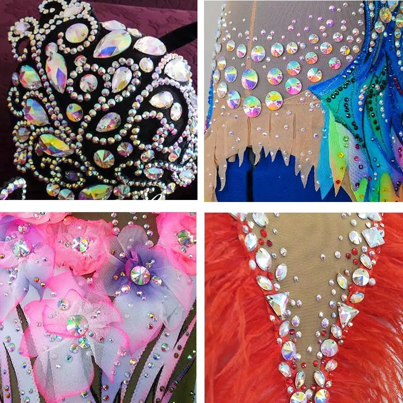 Round Sew-On Glass Rhinestones – Crystal & AB Colours