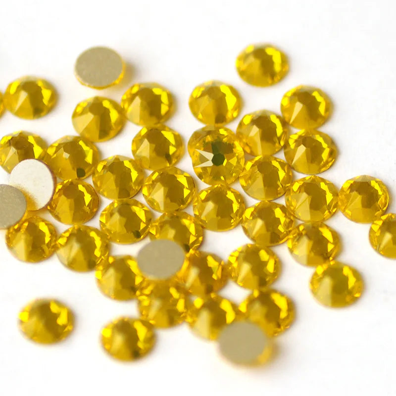 YANRUO 2088 Non Hotfix 8 Big 8 Small Flat Back Stick On Rhinestones Cold Fixation Glitter Strass Crystals For Nails Decoration