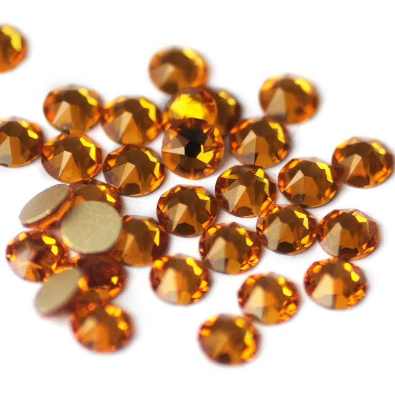 YANRUO 2088 Non Hotfix 8 Big 8 Small Flat Back Stick On Rhinestones Cold Fixation Glitter Strass Crystals For Nails Decoration