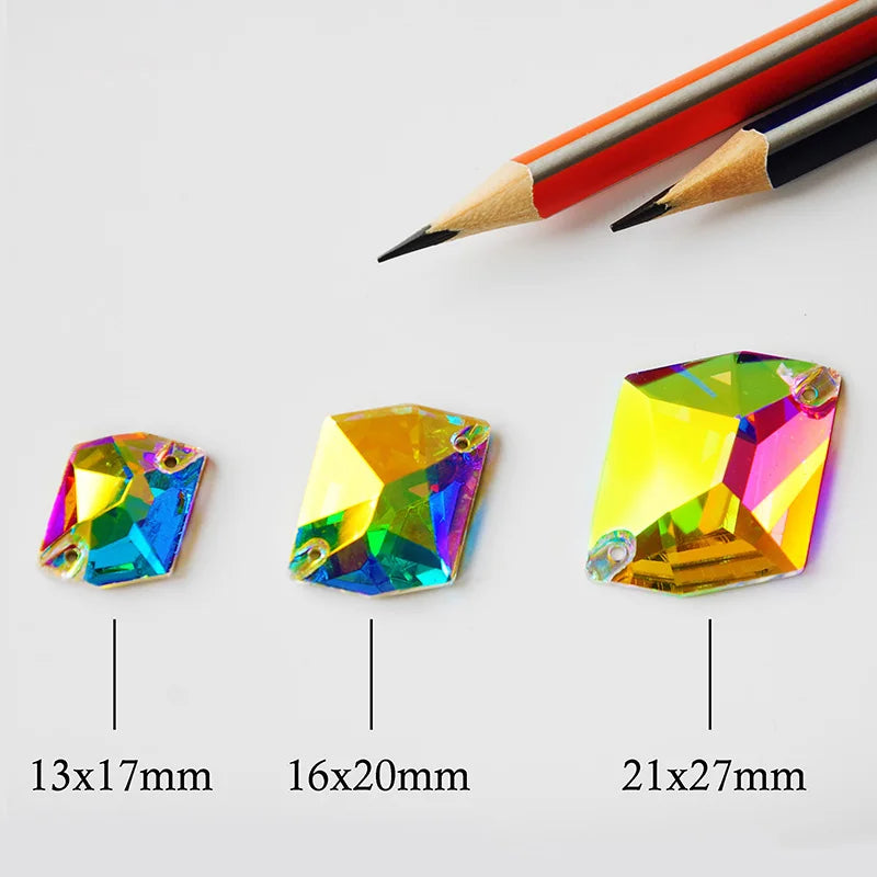 Cosmic Sew-On Glass Crystal Rhinestones – Geometric Flatback Stones for Costumes