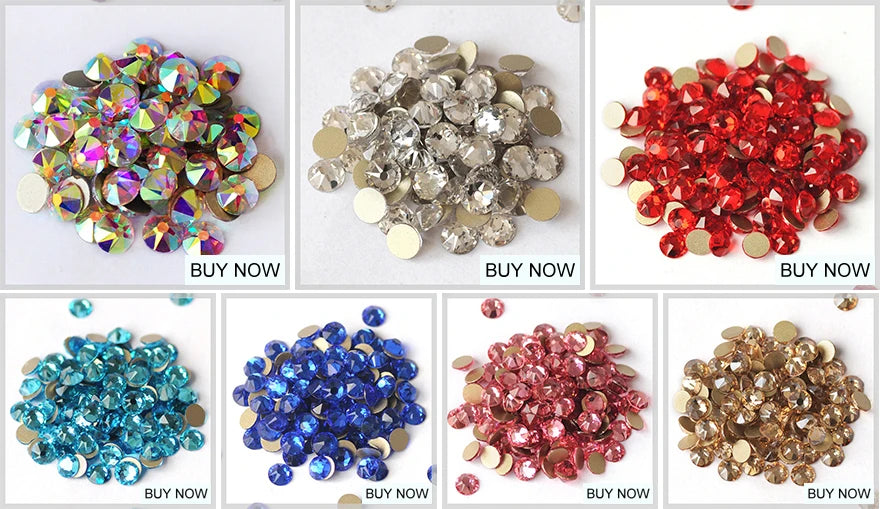 YANRUO 2088 Rainbow Rose Gold DIY Non Hotfix Rhinestones Cold Fixation Flat Back Strass Crystals Glass Stones For Clothing