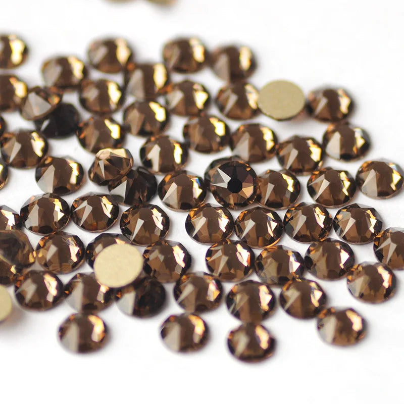 YANRUO 2088 Non Hotfix 8 Big 8 Small Flat Back Stick On Rhinestones Cold Fixation Glitter Strass Crystals For Nails Decoration