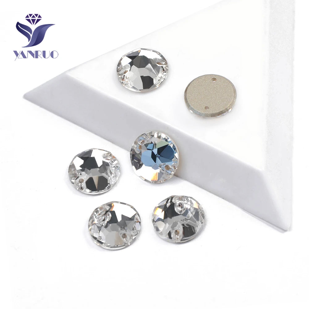 Round Sew-On Glass Rhinestones – Crystal & AB Colours