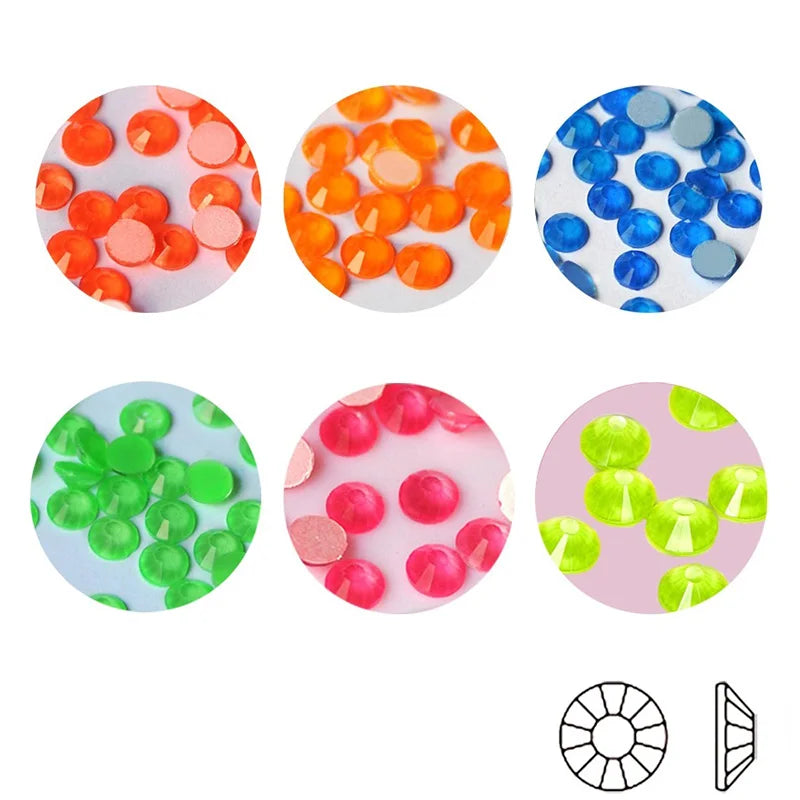 Neon Fluorescent Flatback Acrylic Rhinestones – Glue-On for Costumes