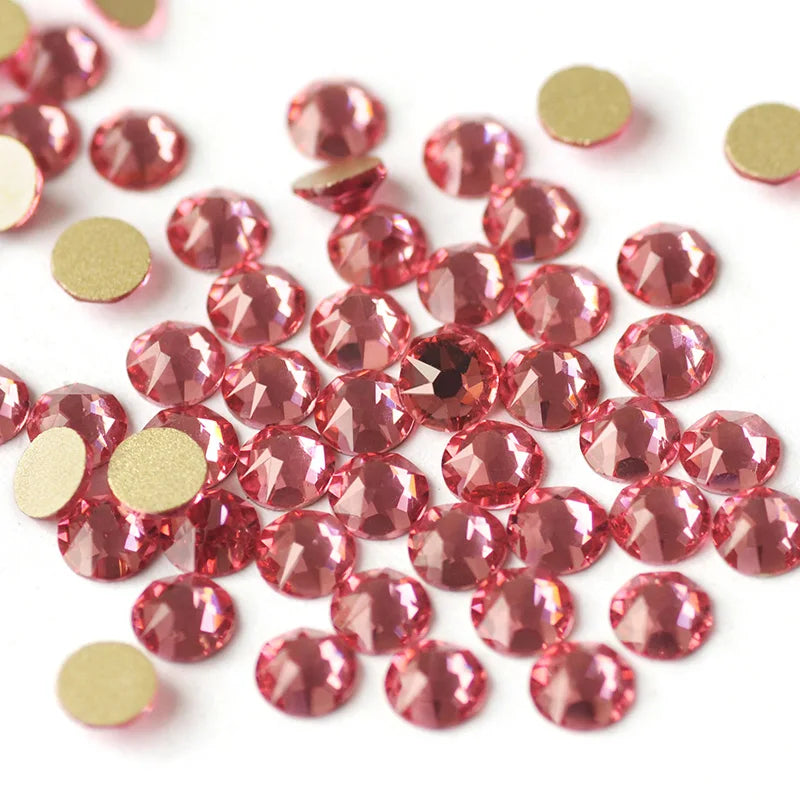 YANRUO 2088 Non Hotfix 8 Big 8 Small Flat Back Stick On Rhinestones Cold Fixation Glitter Strass Crystals For Nails Decoration