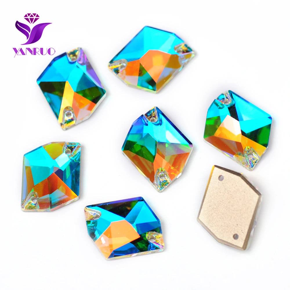 Cosmic Sew-On Glass Crystal Rhinestones – Geometric Flatback Stones for Costumes