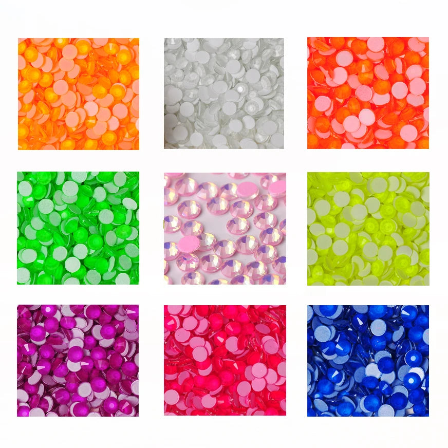 Neon Fluorescent Flatback Acrylic Rhinestones – Glue-On for Costumes