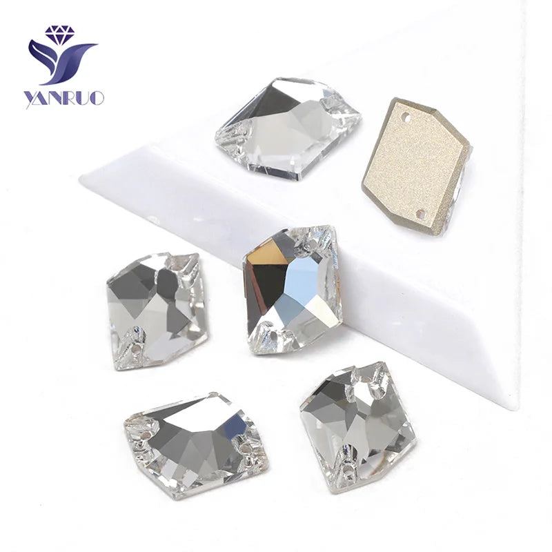Cosmic Sew-On Glass Crystal Rhinestones – Geometric Flatback Stones for Costumes