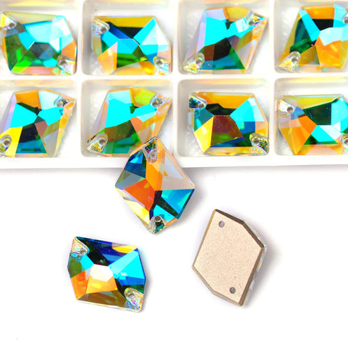 Cosmic Sew-On Glass Crystal Rhinestones – Geometric Flatback Stones for Costumes