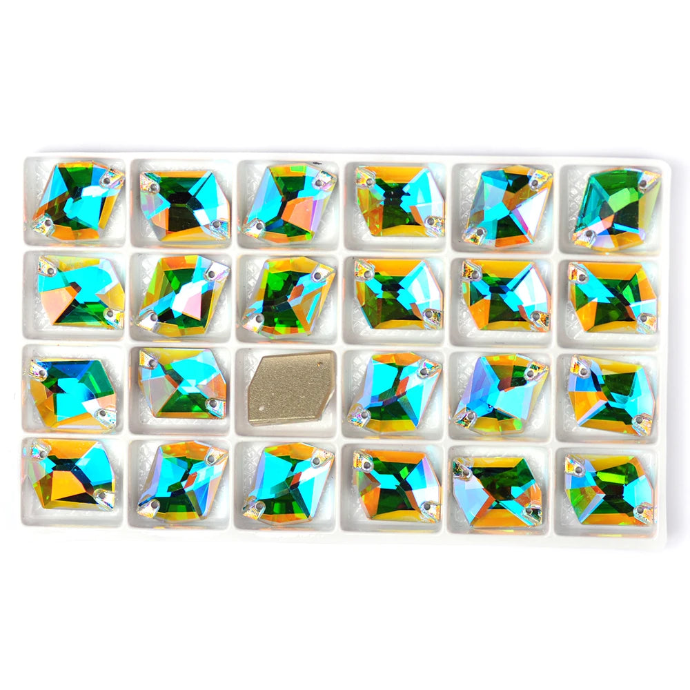 Cosmic Sew-On Glass Crystal Rhinestones – Geometric Flatback Stones for Costumes